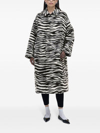 Manteau long imprimé et brossé en laine - Black & White
