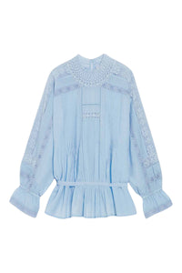 RECO : 110 // Blouse Viva détails en dentelle - Ciel