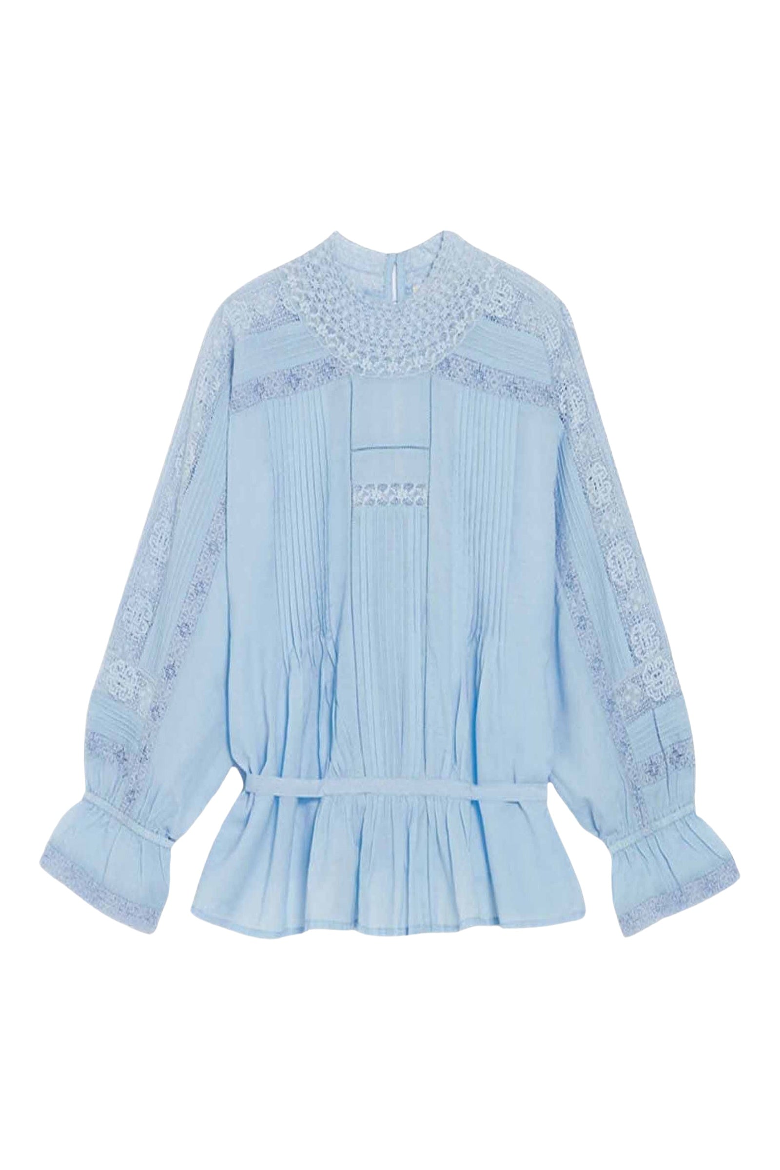 RECO : 110 // Blouse Viva détails en dentelle - Ciel
