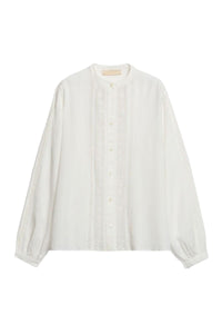 Blouse à col mao Coco - Blanc