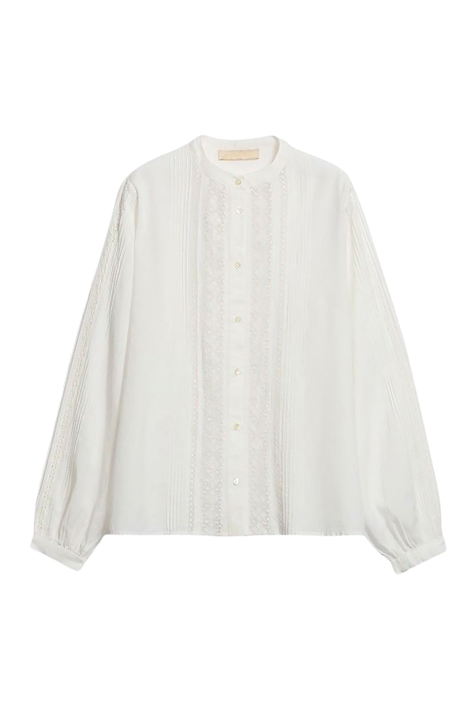 Blouse à col mao Coco - Blanc