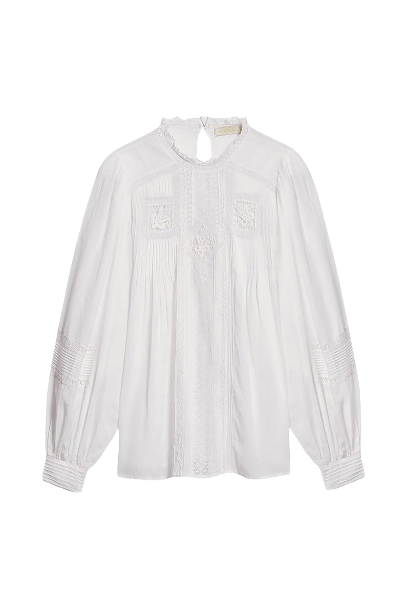 Blouse à col volanté Calin - Blanc