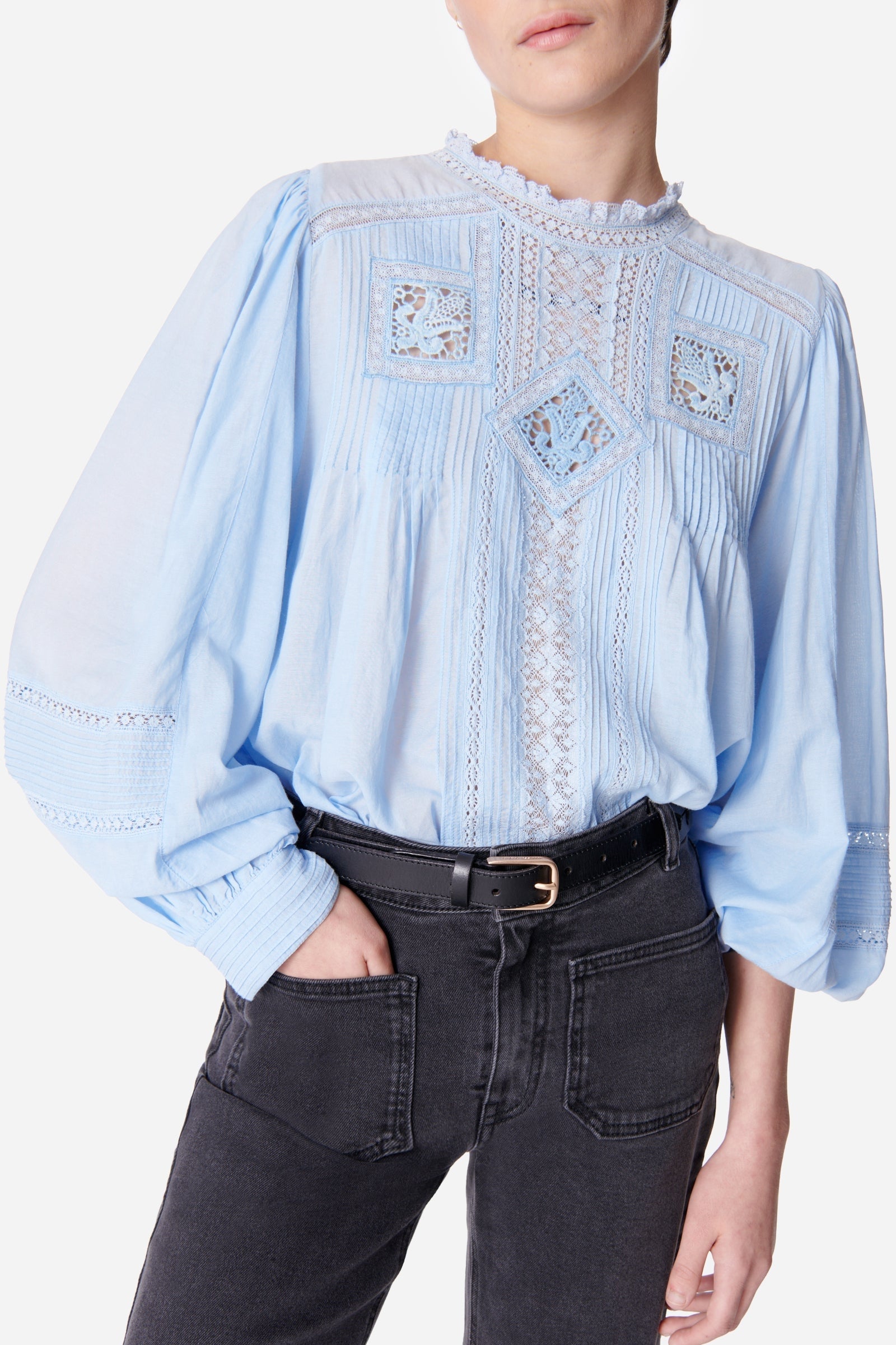Calin cotton blouse - Sky blue