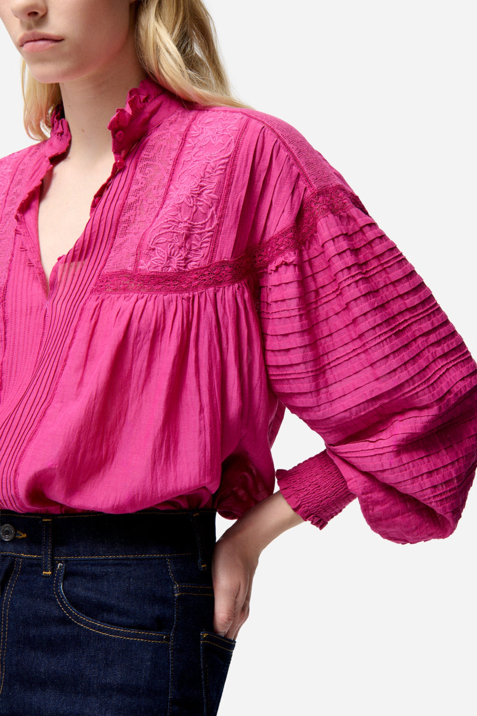 Dahlia cotton blouse - Garnet