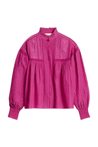 RECO : 110 // Blouse Dahlia en coton - Grenat