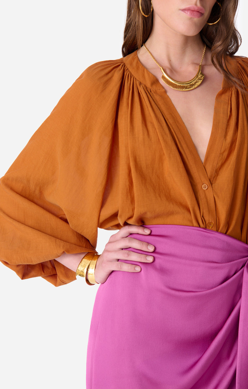 Blouse à manches longues - Safran
