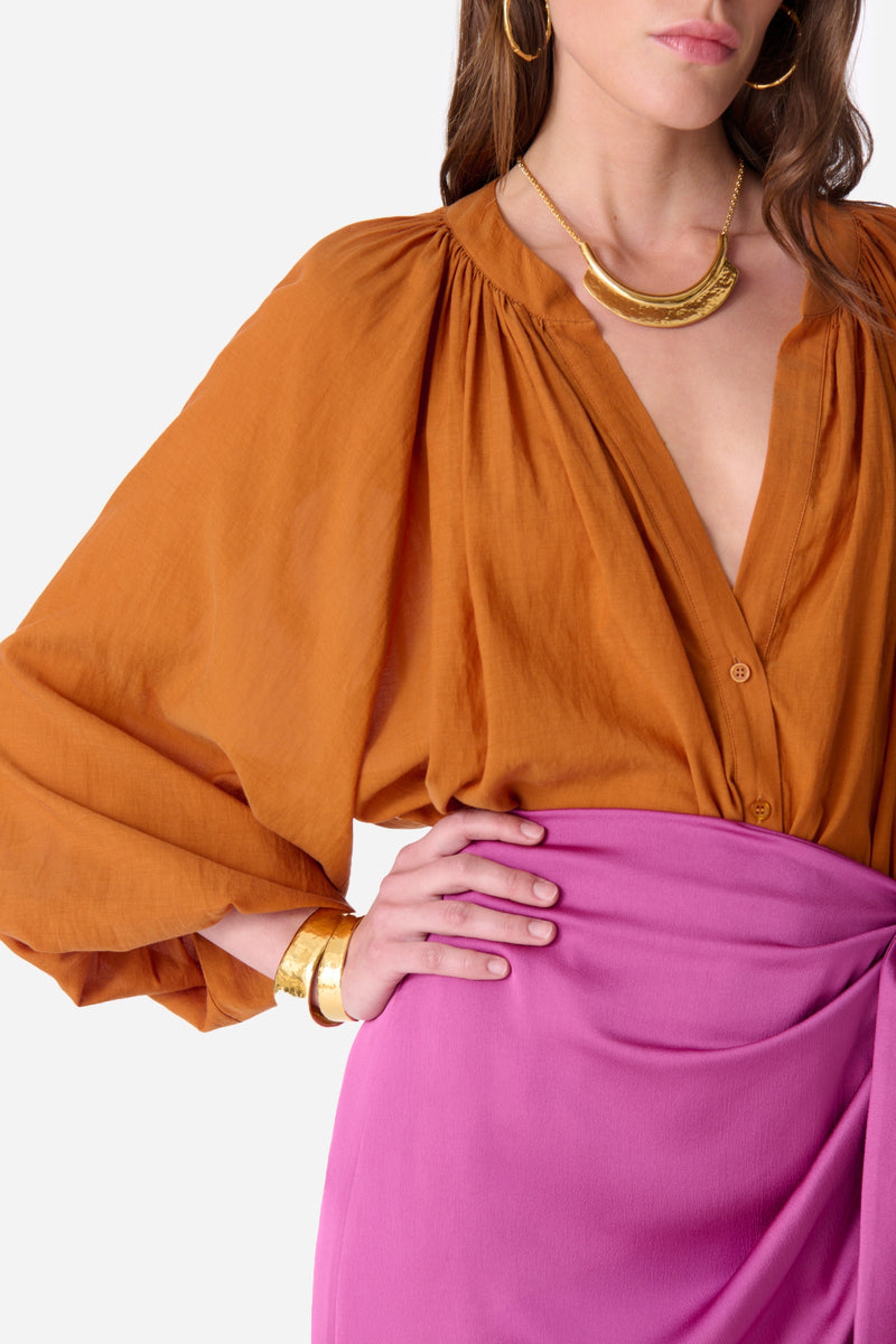 Blouse à manches longues - Safran