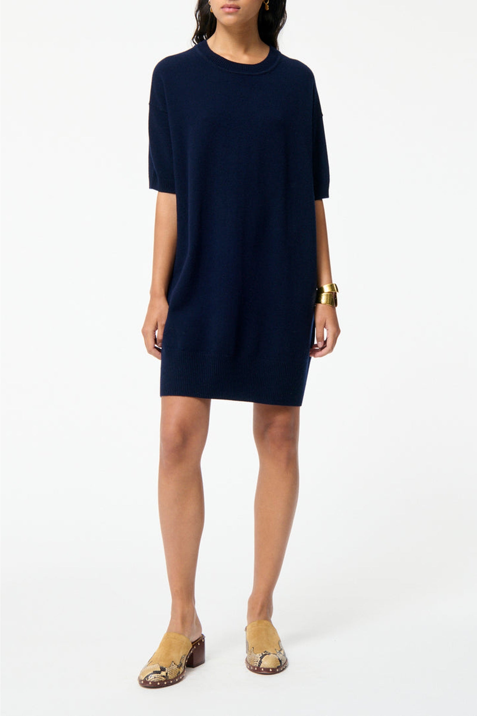 Robe courte Bleuet en laine - Marine