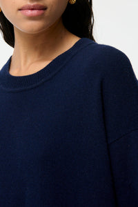 Robe courte Bleuet en laine - Marine