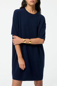 Robe courte Bleuet en laine - Marine