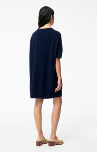 Robe courte Bleuet en laine - Marine