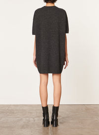 Robe courte Bleuet en laine - Charbon