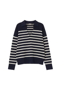 Pull Valdi en laine - Marine & Écru