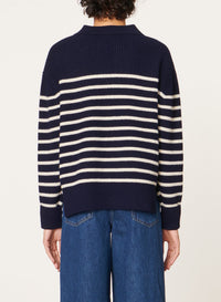 Pull Valdi en laine - Marine & Écru