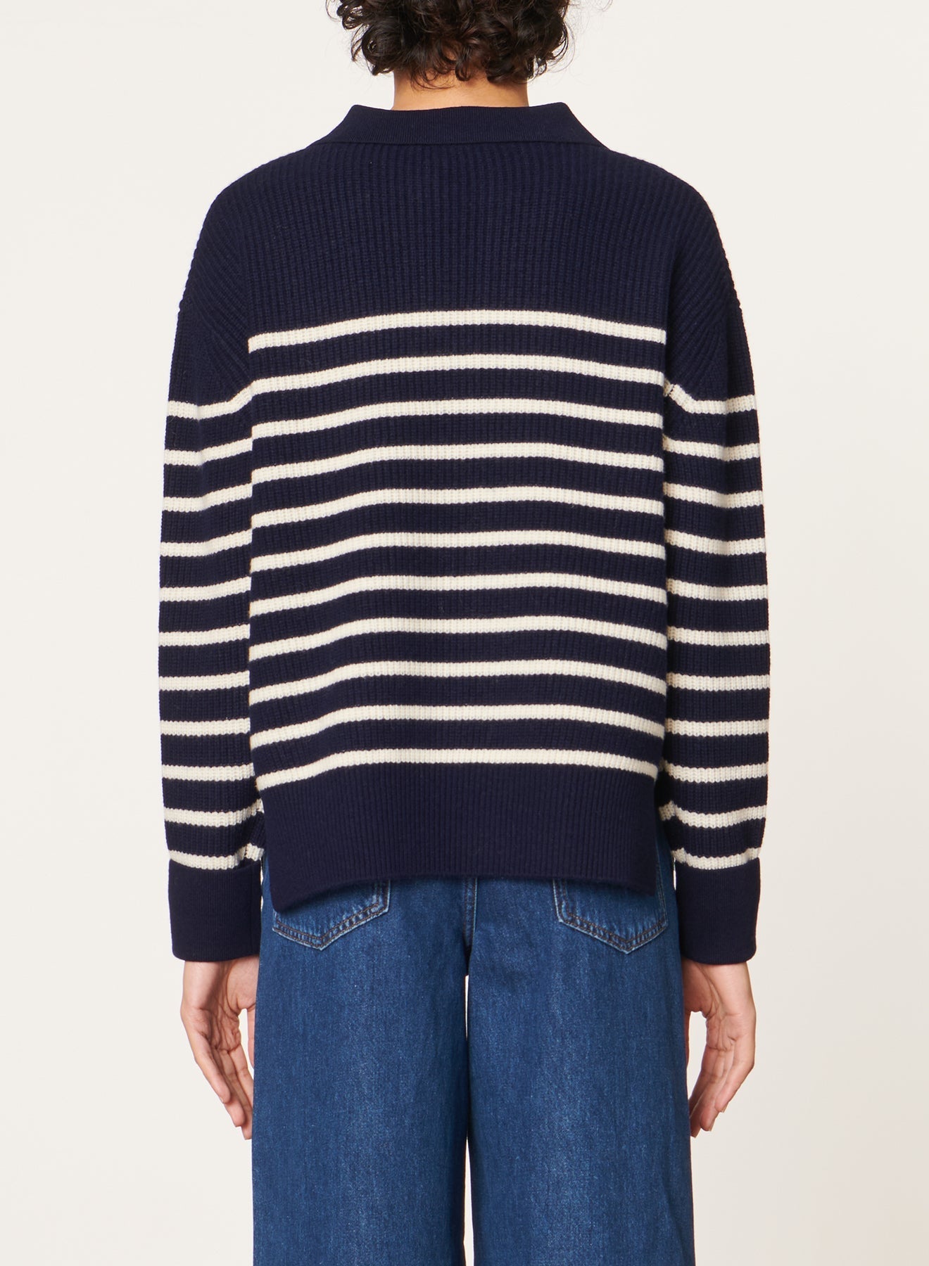 Pull Valdi en laine - Marine & Écru