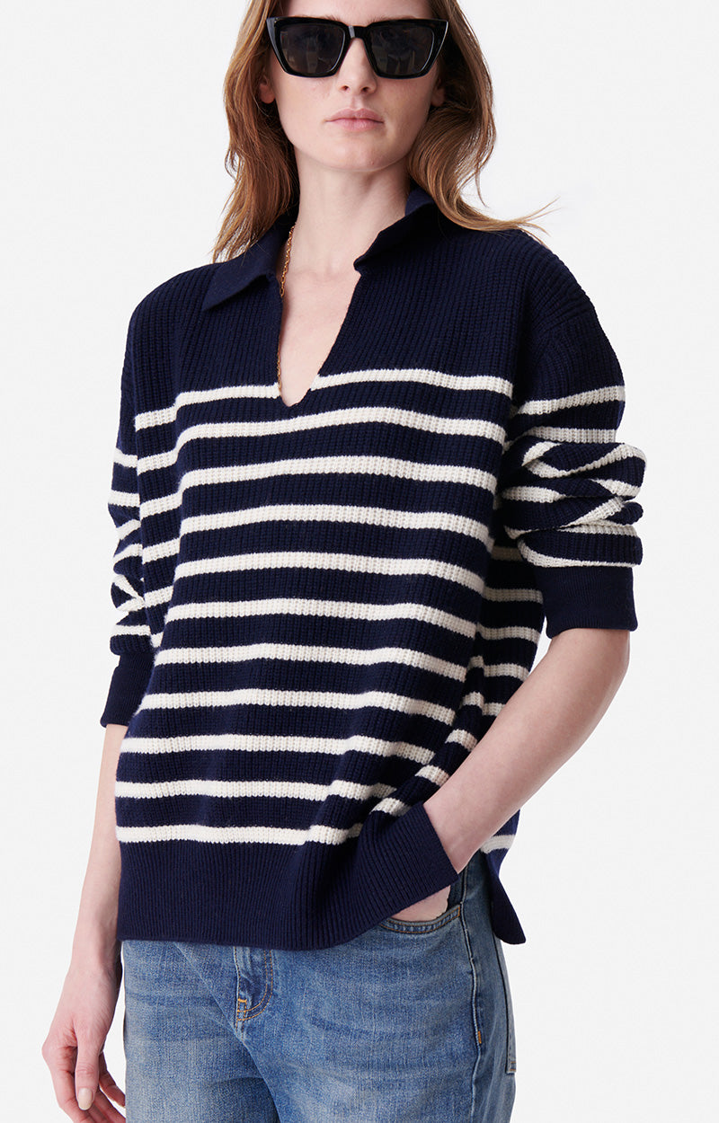 64 QTY NEW // MARINE/ECRU / Pull Valdi - MARINE/ECRU