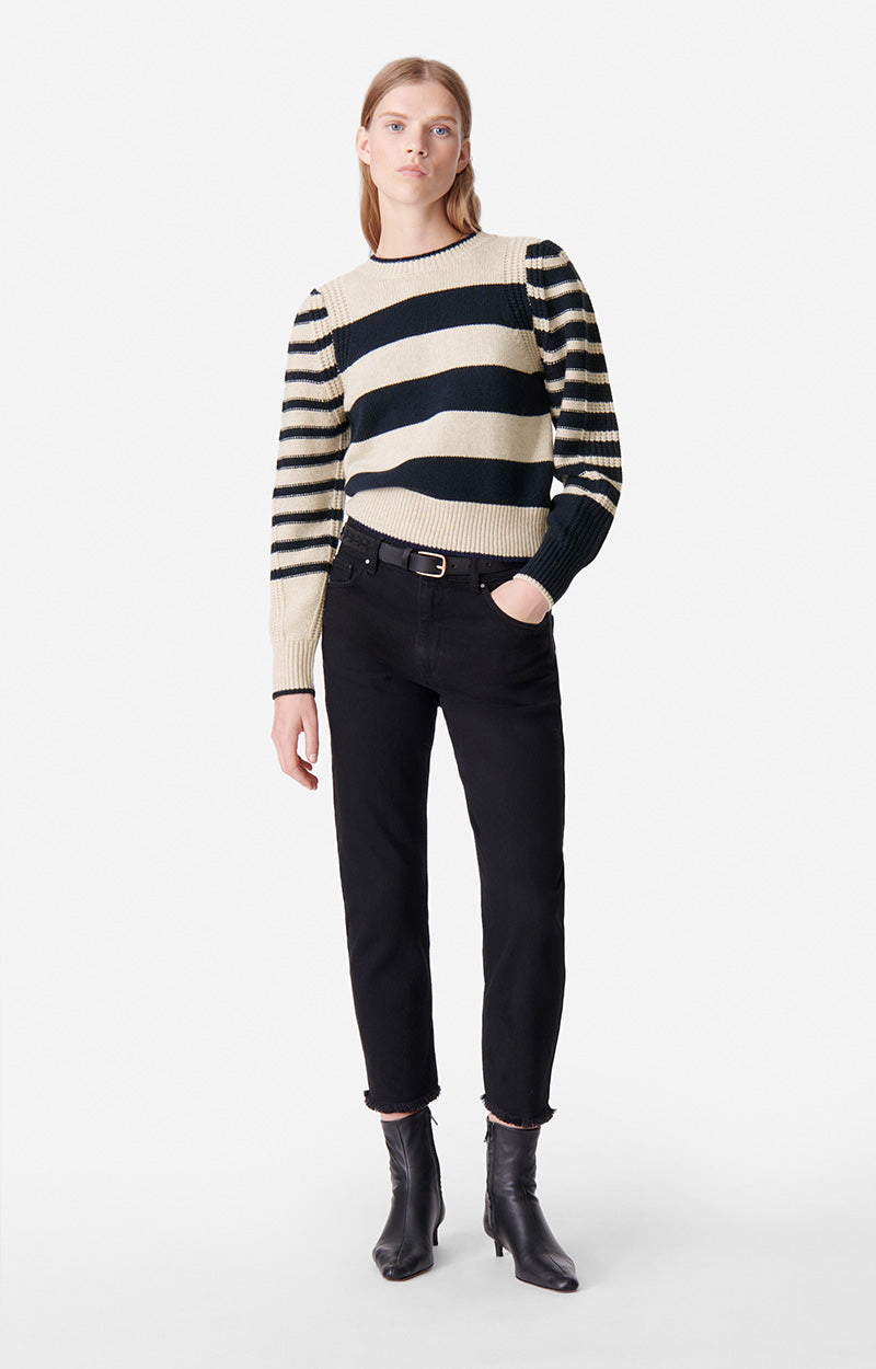 25 QTY NEW // ECRU/MARINE / Pull Dipika - ECRU/MARINE