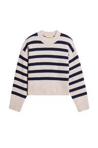 Pull Esther en laine - Écru & Marine