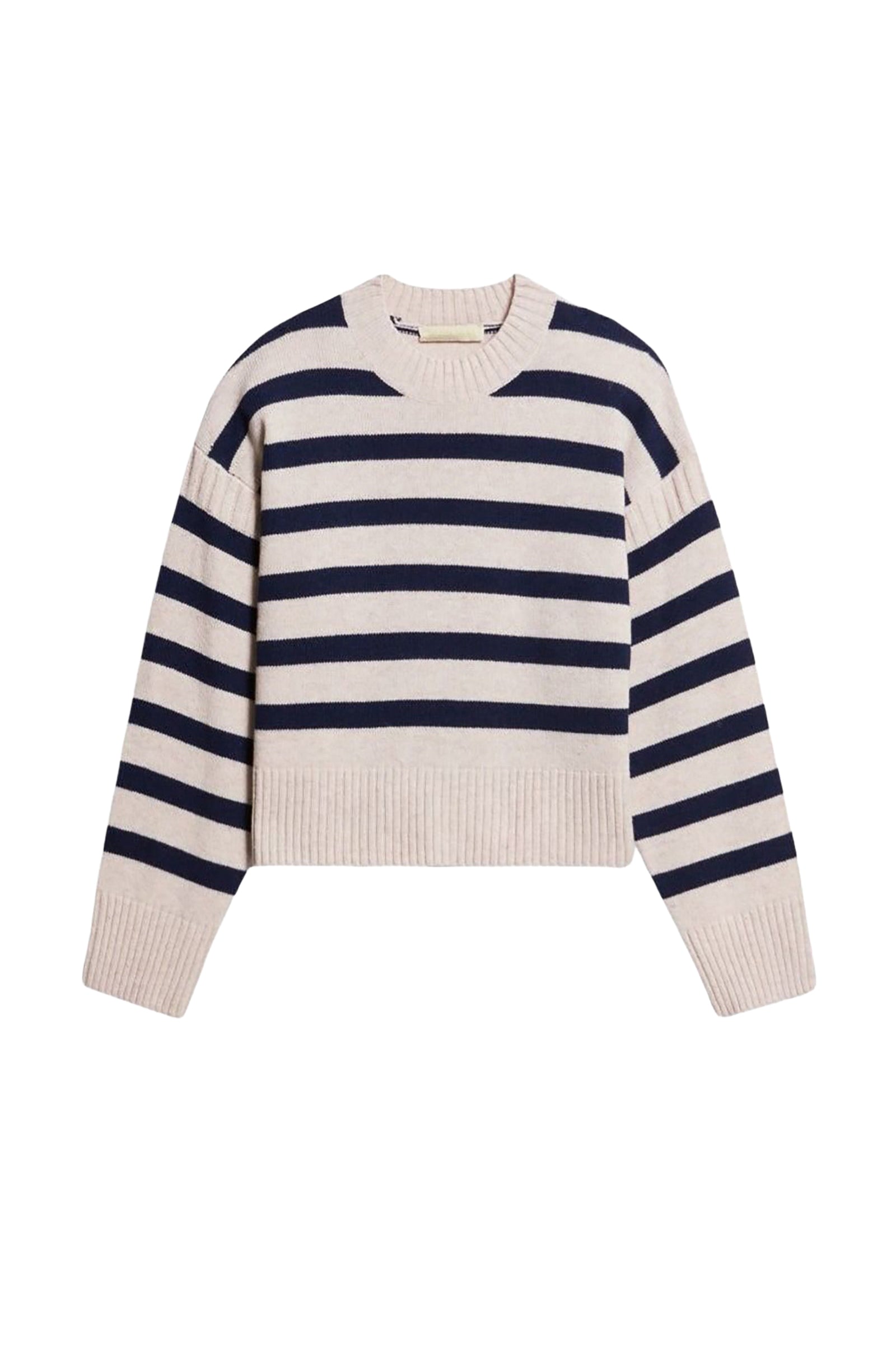 Pull Esther en laine - Écru & Marine