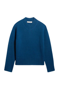 Pull Fazio en laine - Bleu Canard