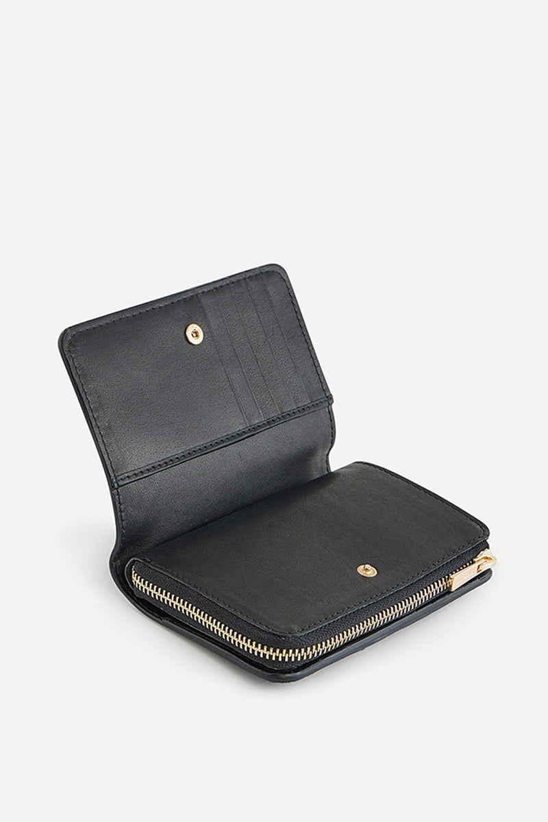 2 QTY NEW // NOIR / Portefeuille Zippé - NOIR