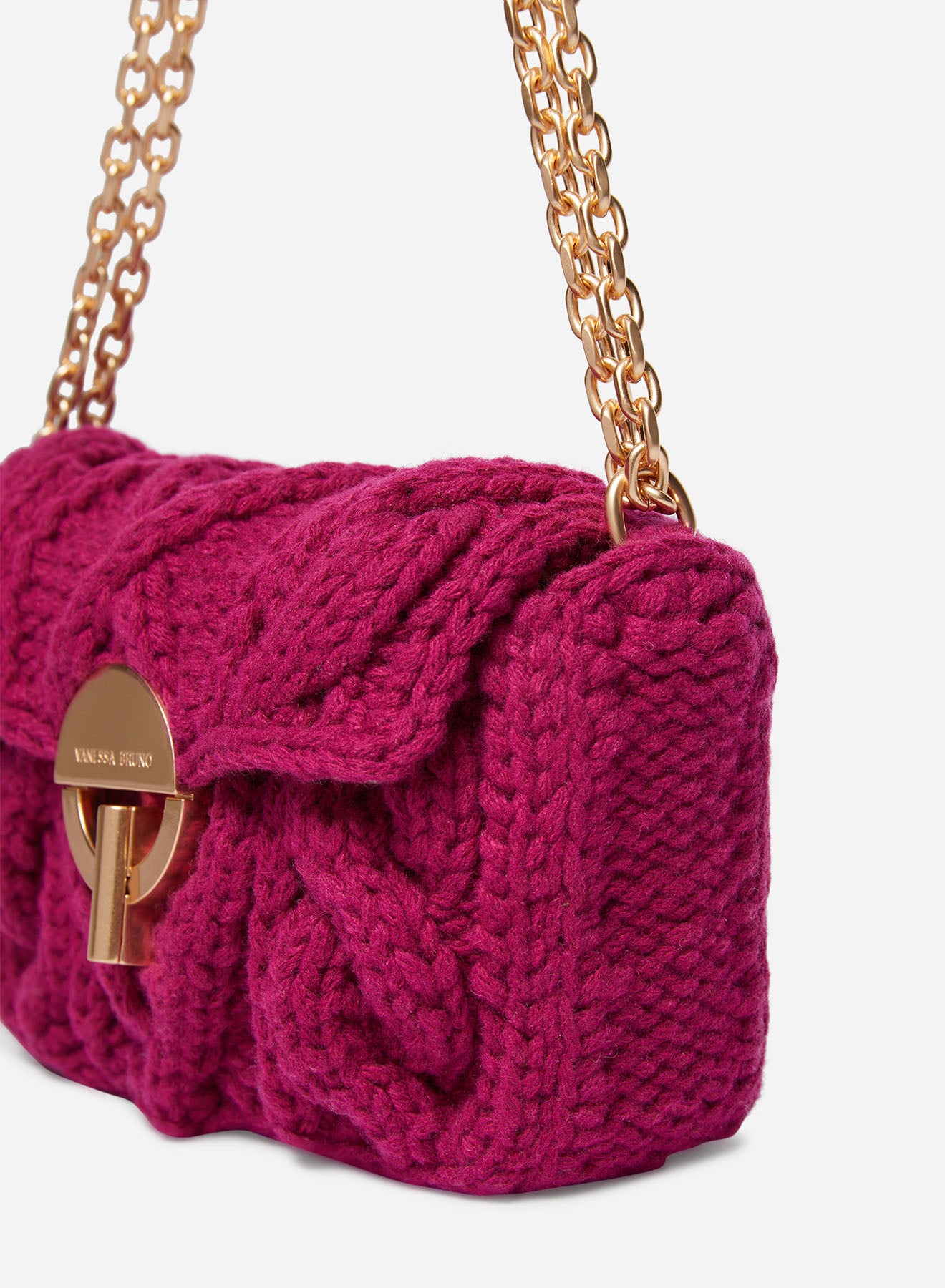 1 QTY NEW // FUSHIA / Sac Nano Moon en Laine - FUSHIA