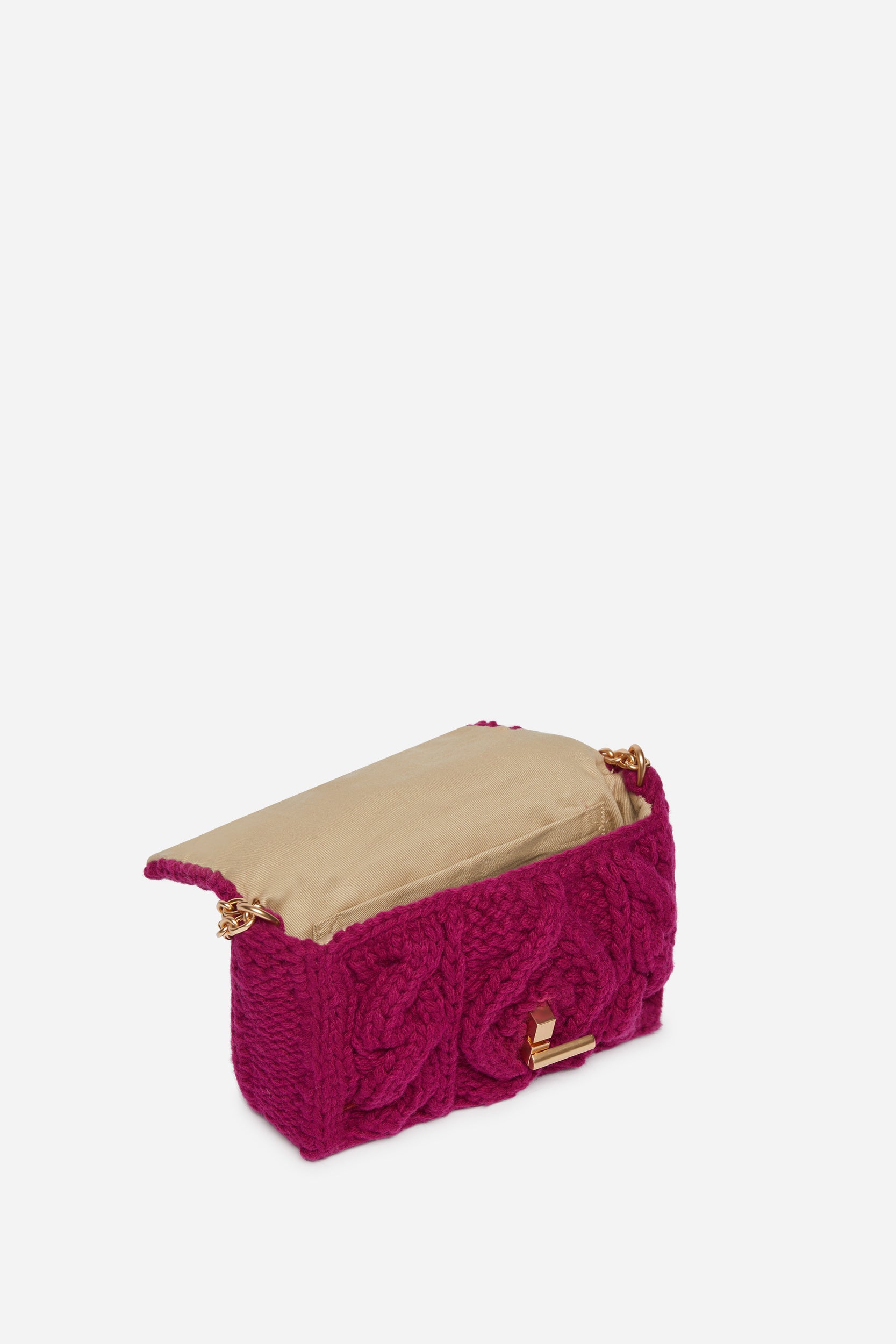 1 QTY NEW // FUSHIA / Sac Nano Moon en Laine - FUSHIA