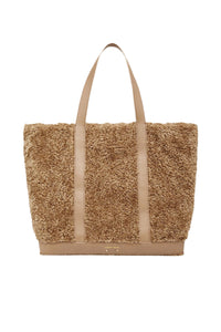 Iconic L tote bag in faux fur - Beige