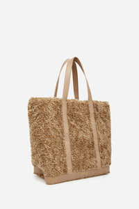 Iconic L tote bag in faux fur - Beige