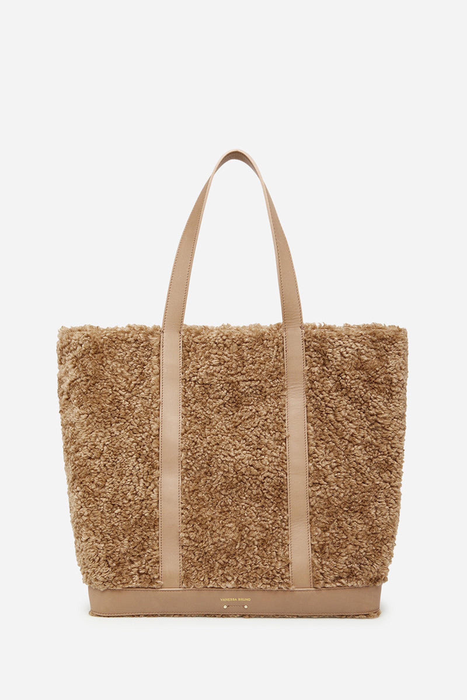 Iconic L tote bag in faux fur - Beige