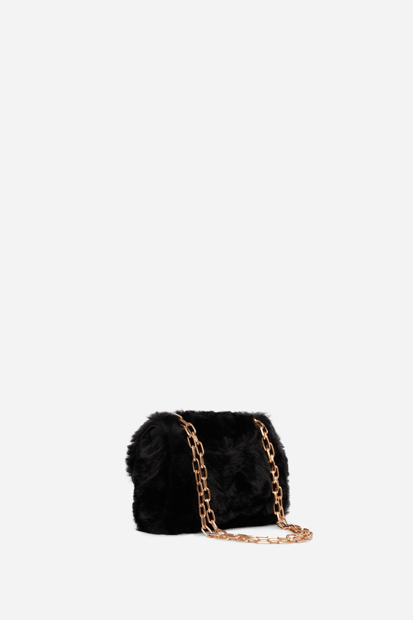 3 QTY NEW // NOIR / Sac Nano Moon en Fausse Fourrure - NOIR