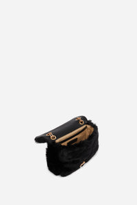 3 QTY NEW // NOIR / Sac Nano Moon en Fausse Fourrure - NOIR