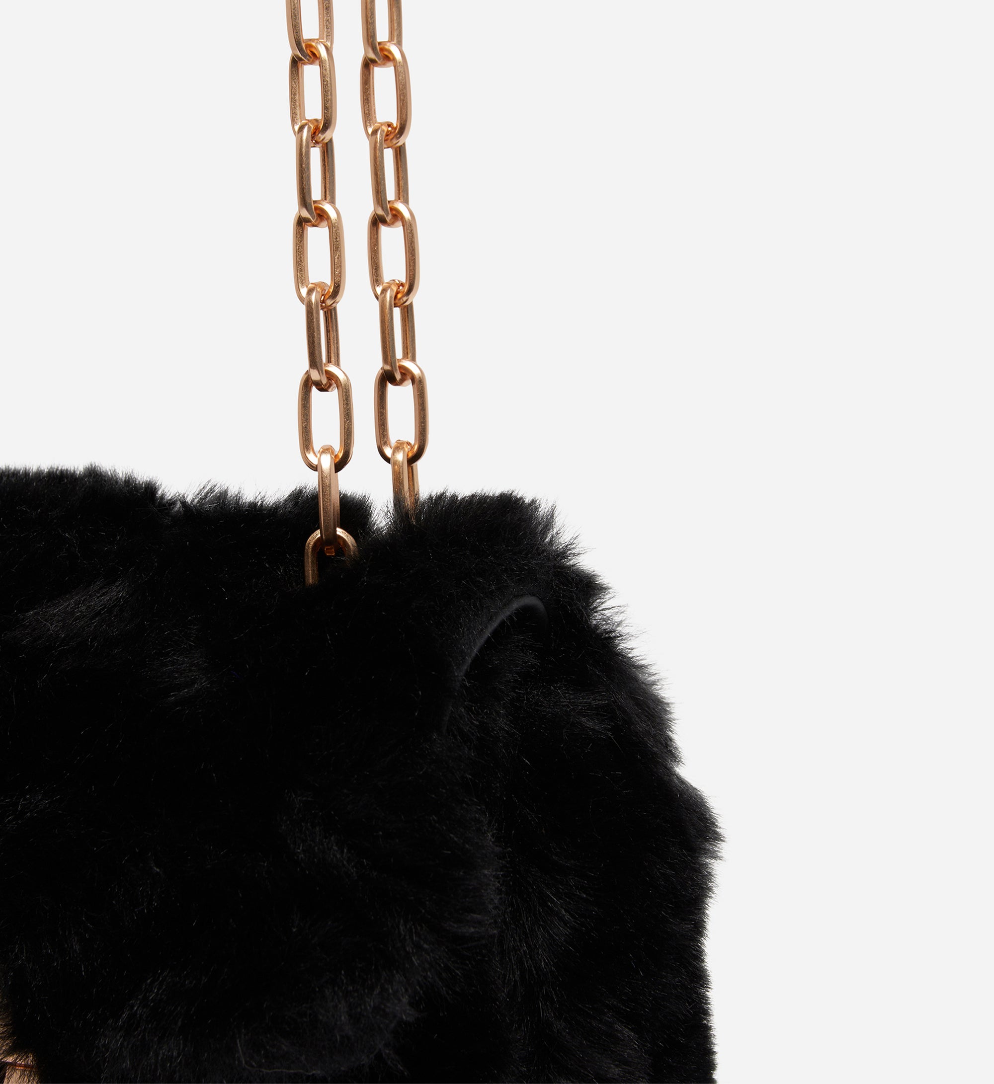 3 QTY NEW // NOIR / Sac Nano Moon en Fausse Fourrure - NOIR