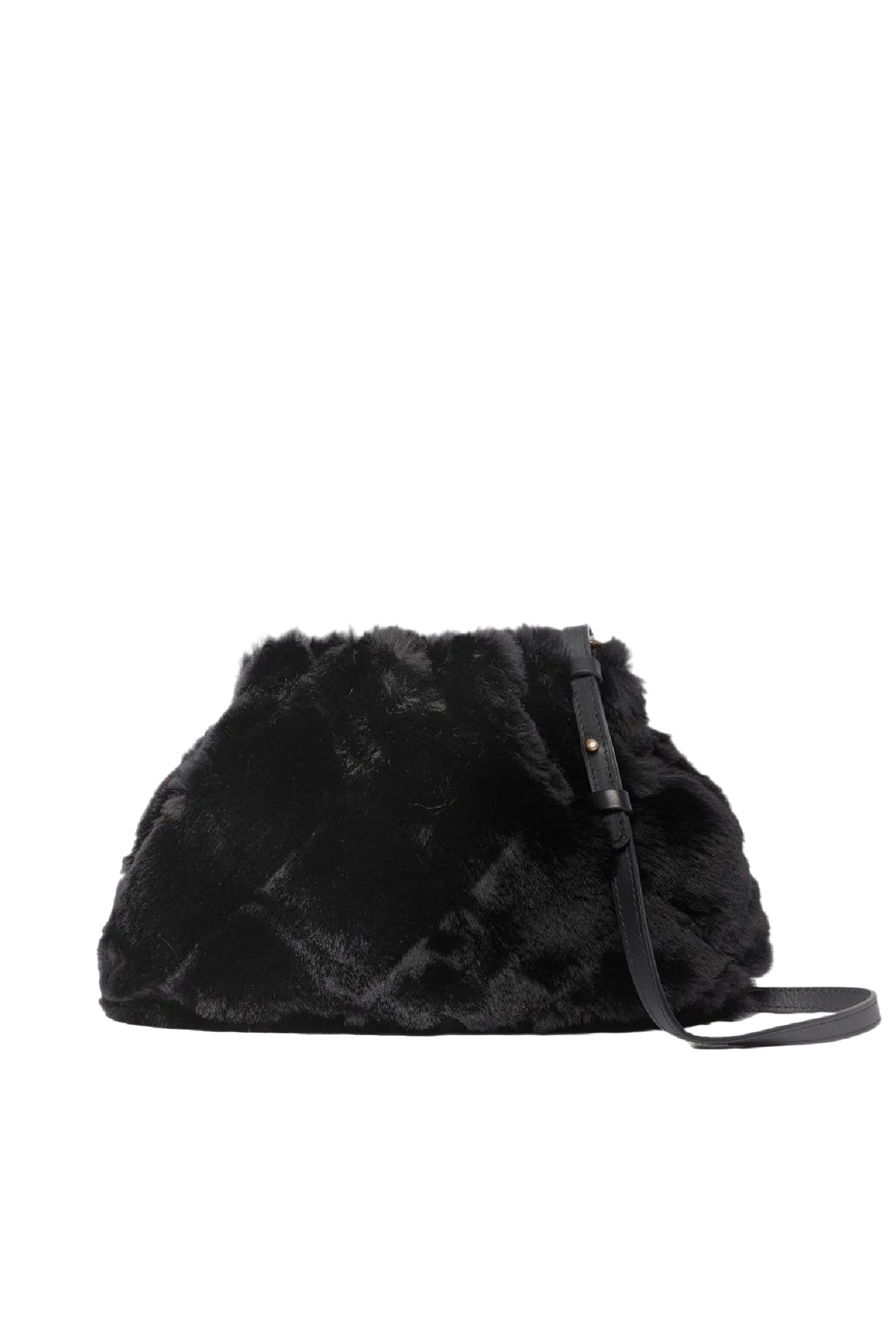Moon faux fur clutch bag - Black
