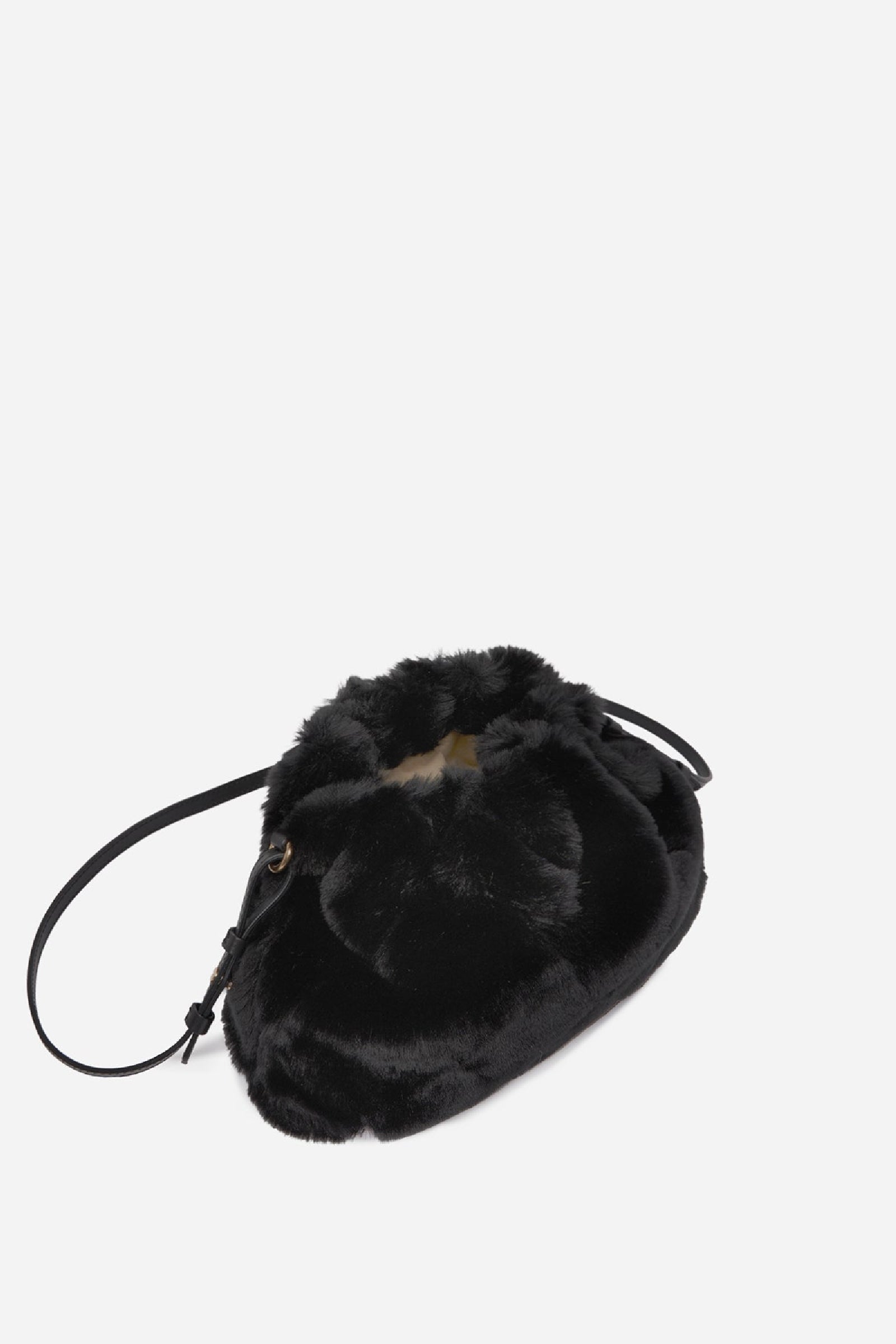 Moon faux fur clutch bag - Black