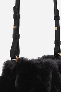 Moon faux fur clutch bag - Black