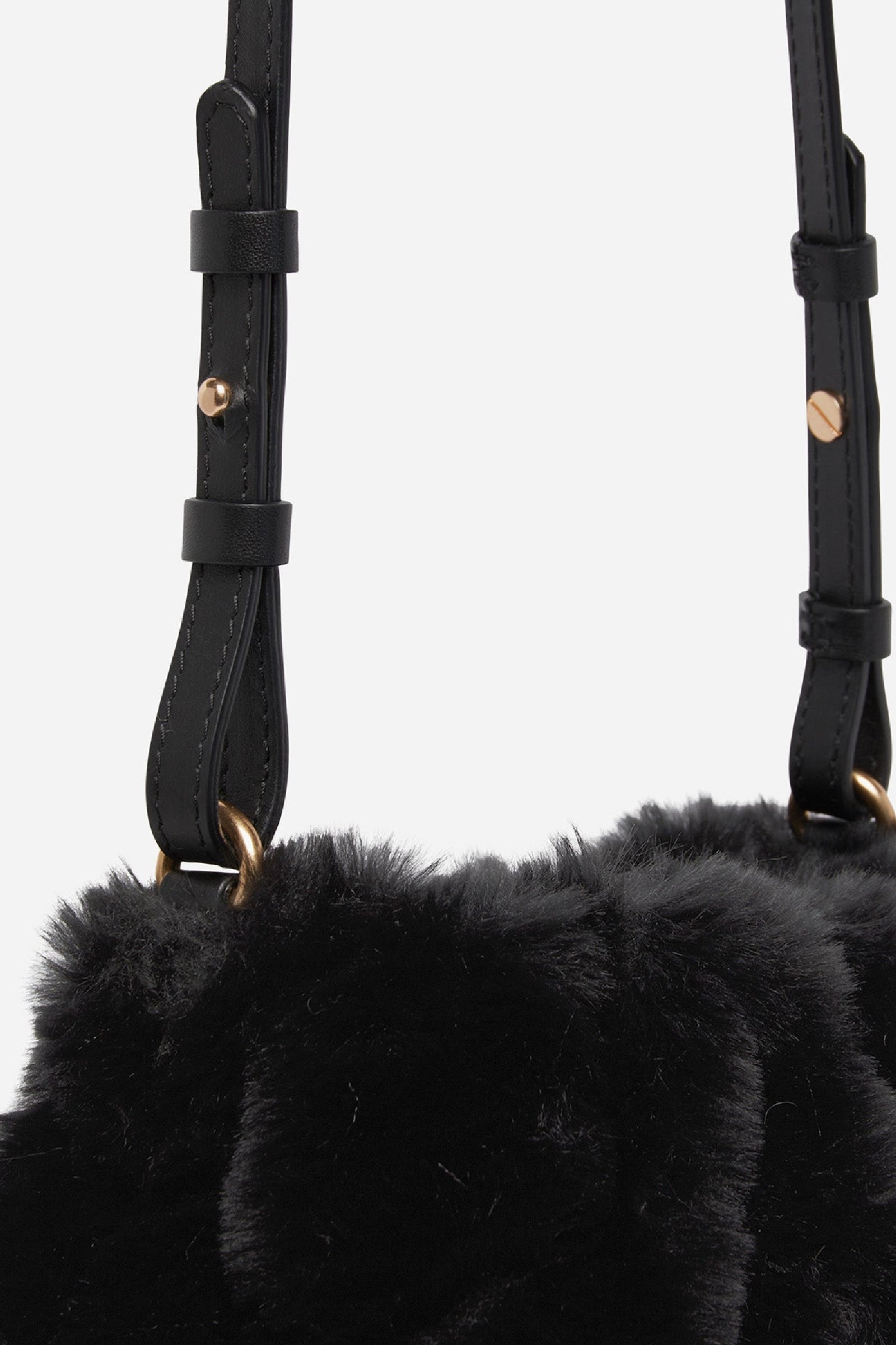Moon faux fur clutch bag - Black