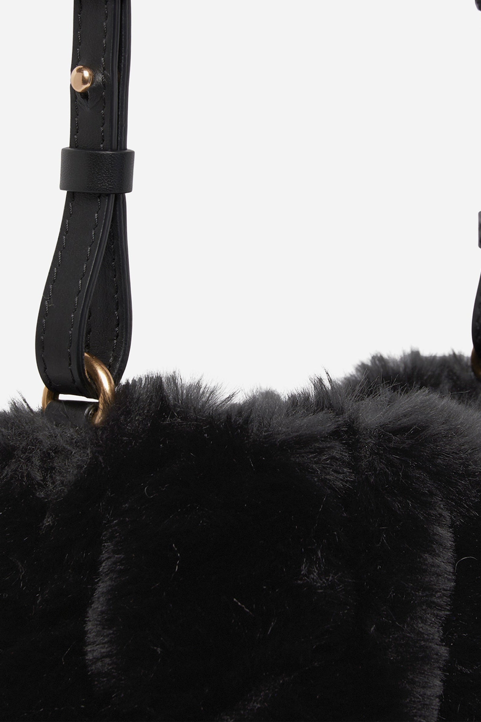 Moon faux fur clutch bag - Black