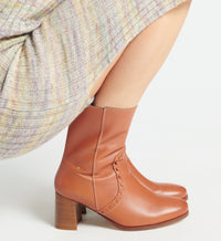 Bottines 70 en cuir - Cognac