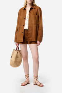 RECO : 195 // Veste Florys en cuir - Chocolat