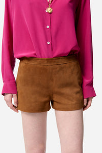Eris suede shorts - Chocolate