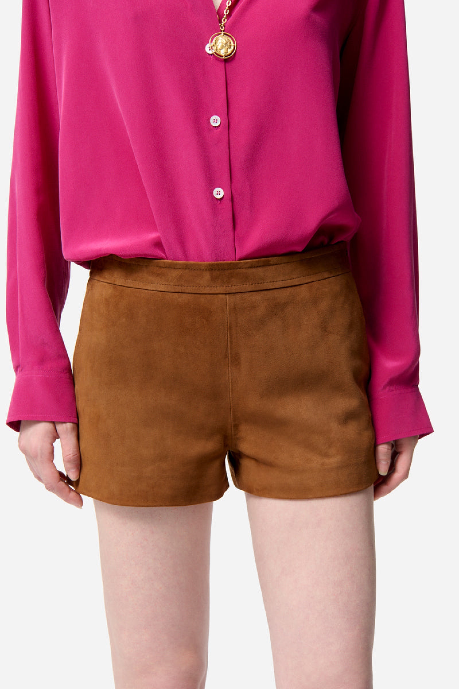Eris suede shorts - Chocolate