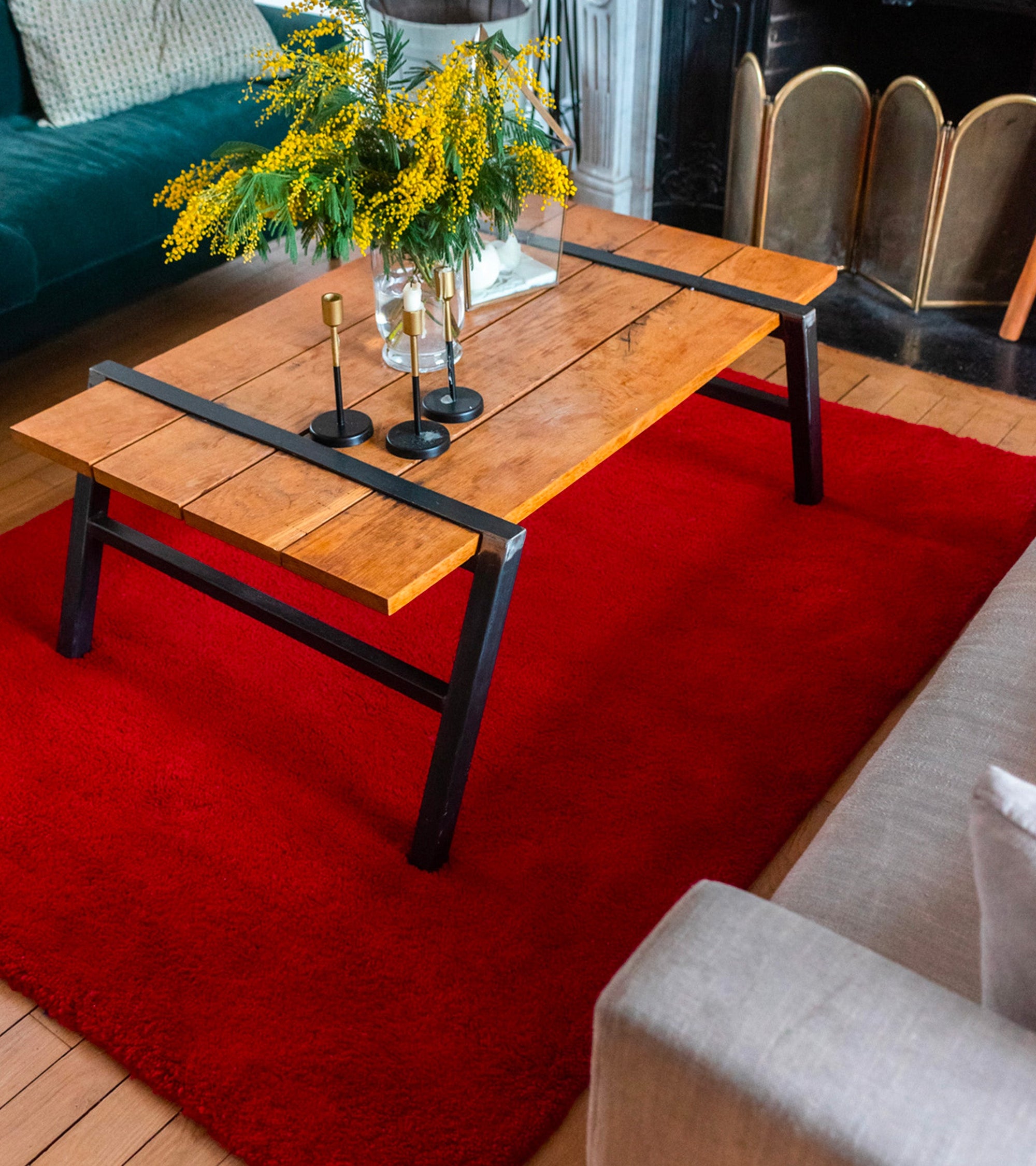 Tapis Velluto 200x300 en laine - Rouge