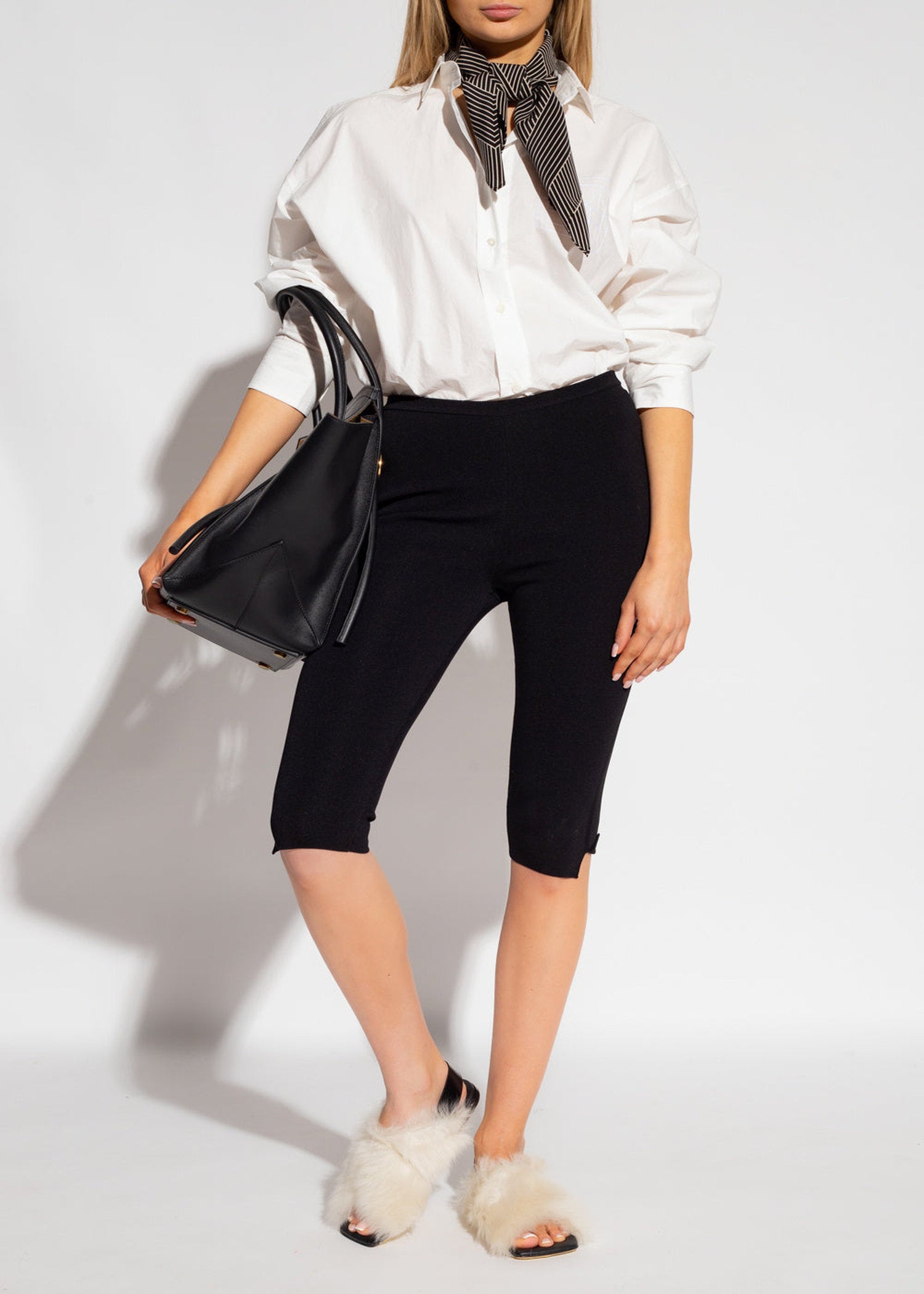 Legging court en maille compacte - Black