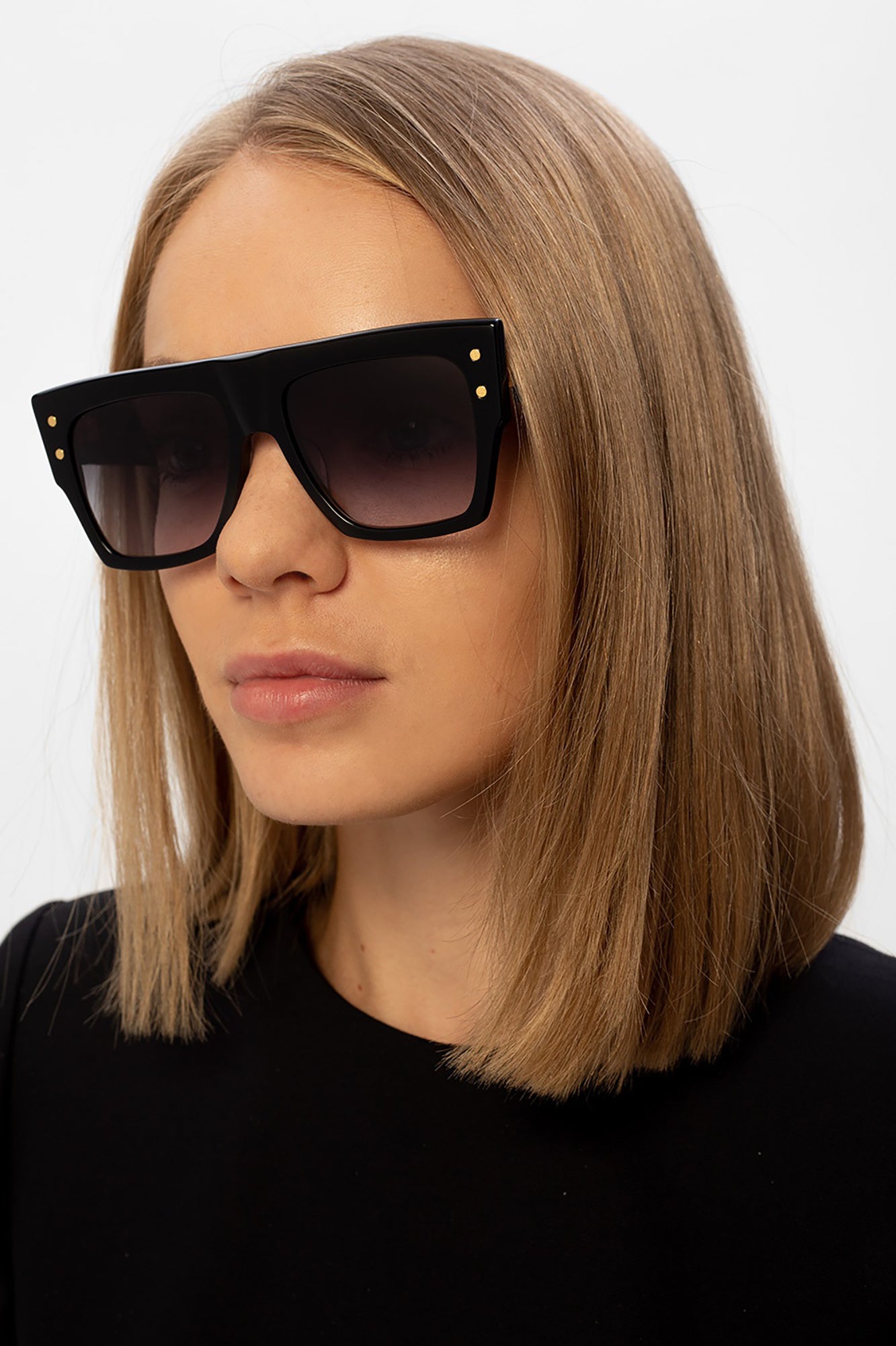 Medium Brown Swirl  White Gold B I Lunettes de soleil