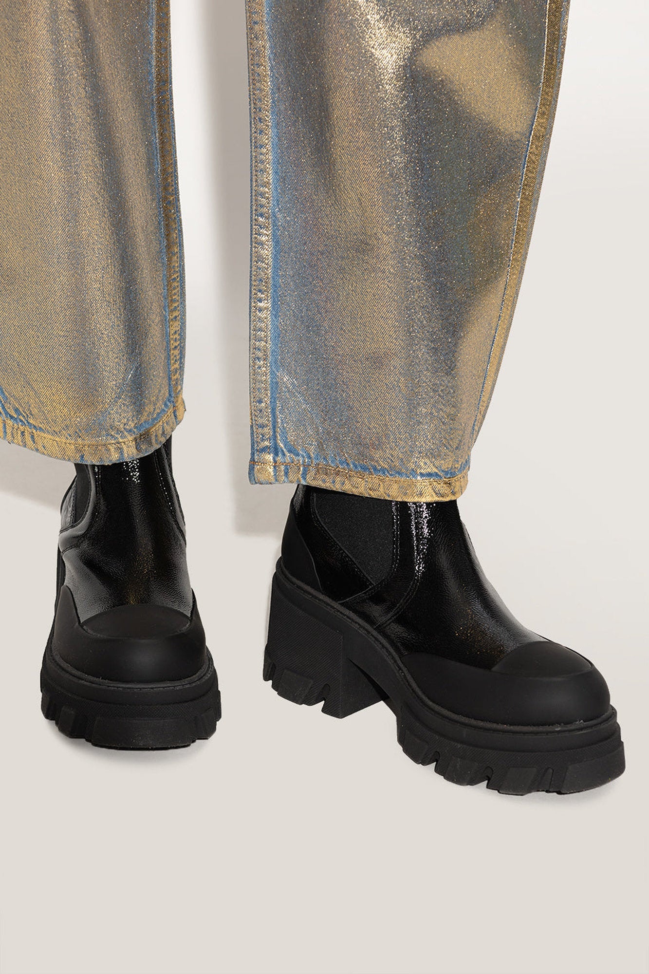 Bottines Chelsea à crampons en cuir - Black