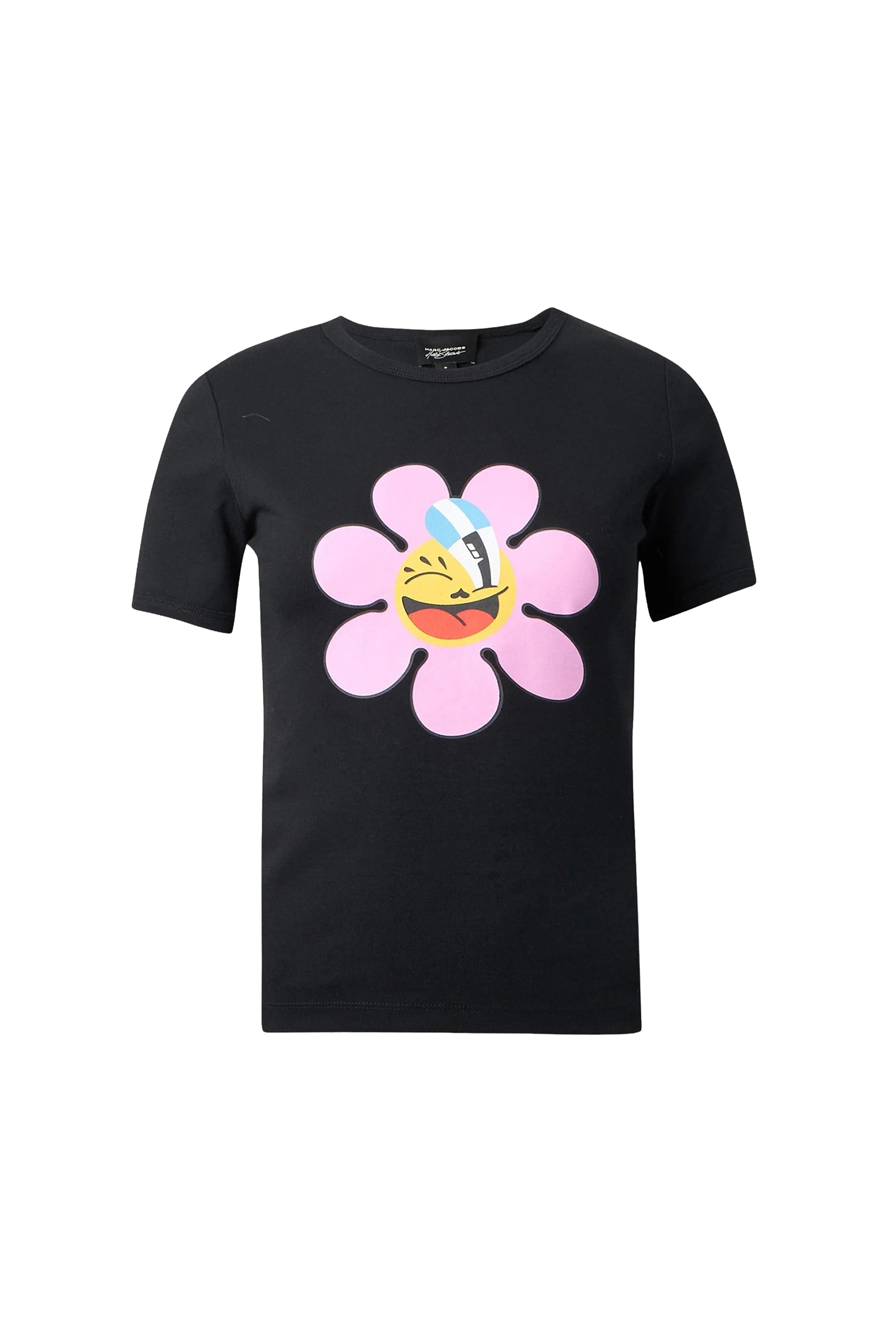 T-shirt à imprimé marguerite - Black