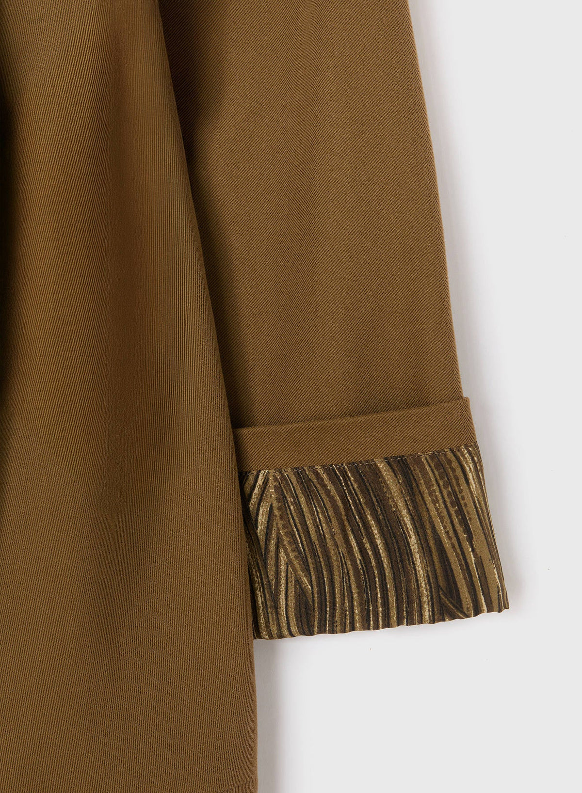 CAMEL COTTON AND CASHMERE SHAWL COLLAR JACKET WITH PRINTED LINING