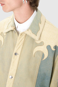 Regenerated Denim Trucker Jacket - Beige