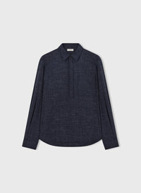 NAVY LONG SLEEVES POLO SHIRT WITH POCKET
